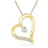 Image 1 : 0.01 CTW Diamond Heart Pendant 10kt Yellow Gold