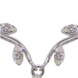 Genuine 1.02 ctw Emerald & Diamond Necklace 14KT White Gold