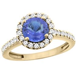1.22 CTW Tanzanite & Diamond Ring 10K Yellow Gold