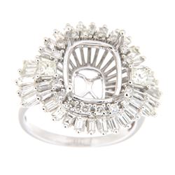 1.92 CTW Diamond Semi Mount Ring 14K White Gold