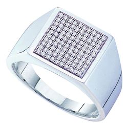 0.35 CTW Pave-set Diamond Square Cluster Ring 10kt White Gold