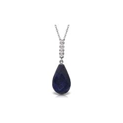 Genuine 8.88 ctw Sapphire & Diamond Necklace 14KT White Gold