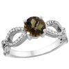 Image 1 : 1.25 CTW Quartz & Diamond Ring 14K White Gold
