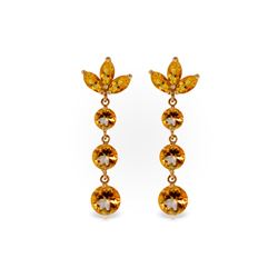 Genuine 8.7 ctw Citrine Earrings 14KT Rose Gold