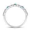 Image 4 : 0.18 CTW Emerald Diamond Square Stackable Ring 10kt White Gold