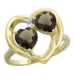 2.60 CTW Quartz & Quartz Ring 14K Yellow Gold