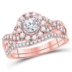 0.97 CTW Diamond Twist Bridal Wedding Engagement Ring 14kt Rose Gold