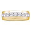 Image 1 : 1 CTW Diamond Channel-set Wedding Anniversary Ring 14kt Yellow Gold