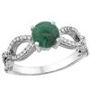 Image 1 : 2.43 CTW Malachite & Diamond Ring 10K White Gold