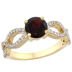 1.26 CTW Garnet & Diamond Ring 10K Yellow Gold