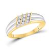 Image 3 : 0.74 CTW Diamond Cluster Matching Bridal Wedding Ring 14kt Two-tone Gold