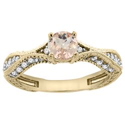 0.69 CTW Morganite & Diamond Ring 14K Yellow Gold