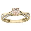 Image 1 : 0.69 CTW Morganite & Diamond Ring 14K Yellow Gold