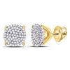 Image 1 : 0.33 CTW Diamond Circle Cluster Stud Earrings 10kt Yellow Gold