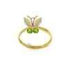 Image 1 : Genuine 0.70 ctw Opal & Peridot Ring 14KT Yellow Gold