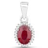 Image 1 : 1.06 ctw Ruby & White Diamond Pendant 14K White Gold