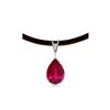 Image 1 : Genuine 5.01 ctw Ruby & Diamond Necklace 14KT White Gold