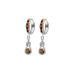 Genuine 2.6 ctw Garnet Earrings 14KT White Gold