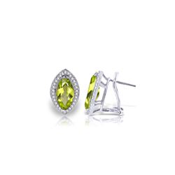 Genuine 4.3 ctw Peridot & Diamond Earrings 14KT White Gold