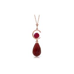 Genuine 9.3 ctw Ruby Necklace 14KT Rose Gold