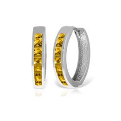 Genuine 1.20 ctw Citrine Earrings 14KT White Gold