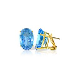 Genuine 16 ctw Blue Topaz Earrings 14KT Yellow Gold