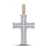 Image 1 : 1.50 CTW Diamond Cross Charm Pendant 14kt Yellow Gold