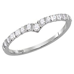 0.24 CTW Diamond Chevron Stackable Ring 10kt White Gold