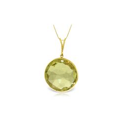 Genuine 17 ctw Quartz Lemon Necklace 14KT Yellow Gold