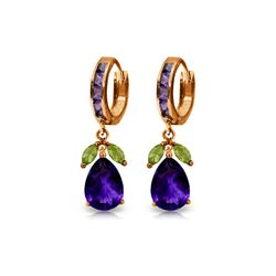 Genuine 14.3 ctw Multi-gemstone Earrings 14KT Rose Gold