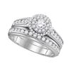 Image 3 : 1.67 CTW Diamond Solitaire Matching Bridal Wedding Ring 10kt White Gold