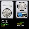 Image 1 : NGC 1923-p Peace Dollar $1 Graded ms63 By NGC
