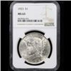 Image 2 : NGC 1923-p Peace Dollar $1 Graded ms63 By NGC