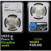 Image 1 : NGC 1922-p Peace Dollar $1 Graded ms63 By NGC