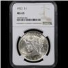 Image 2 : NGC 1922-p Peace Dollar $1 Graded ms63 By NGC