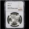 Image 2 : NGC 1925-p Peace Dollar $1 Graded ms63 By NGC