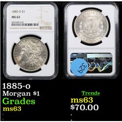 NGC 1885-o Morgan Dollar $1 Graded ms63 By NGC