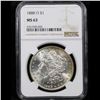 Image 2 : NGC 1888-o Morgan Dollar $1 Graded ms63 By NGC