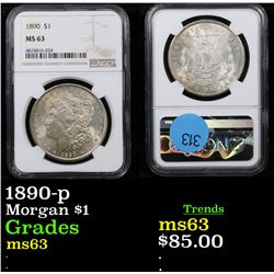 NGC 1890-p Morgan Dollar $1 Graded ms63 By NGC