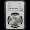 Image 2 : NGC 1923-p Peace Dollar $1 Graded ms65 By NGC