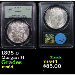 PCGS 1898-o Morgan Dollar $1 Graded ms64 By PCGS
