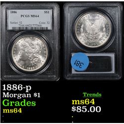1886-p Morgan Dollar $1 Graded ms64 By PCGS
