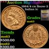 Image 1 : ***Auction Highlight*** 1864/4 cn Snow-3 Indian Cent 1c Graded Select Unc BY USCG (fc)