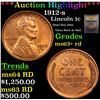 Image 1 : ***Auction Highlight*** 1912-s Lincoln Cent 1c Graded Select+ Unc RD BY USCG (fc)
