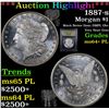Image 1 : ***Auction Highlight*** 1887-s Morgan Dollar $1 Graded Choice Unc+ PL BY USCG (fc)