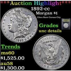 ***Auction Highlight*** 1892-cc Morgan Dollar $1 Graded Unc Details BY USCG (fc)