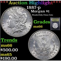 ***Auction Highlight*** 1887-p Morgan Dollar $1 Graded GEM+ Unc BY USCG (fc)