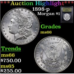 ***Auction Highlight*** 1898-p Morgan Dollar $1 Graded GEM+ Unc BY USCG (fc)