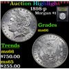 Image 1 : ***Auction Highlight*** 1898-p Morgan Dollar $1 Graded GEM+ Unc BY USCG (fc)