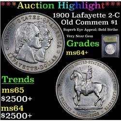***Auction Highlight*** 1900 Lafayette 2-C Lafayette Dollar $1 Graded Choice+ Unc BY USCG (fc)